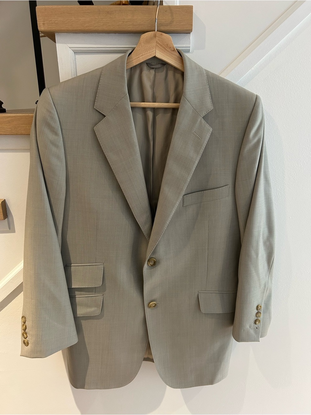 Men's Light Gray Single-Breasted Blazer